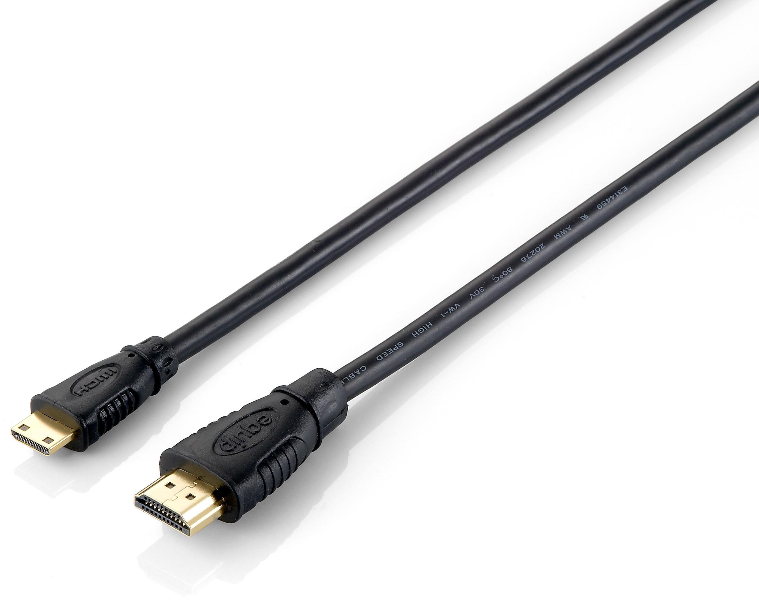 Cabo HDMI Macho - mini HDMI Macho (1 metro) - EQUIP