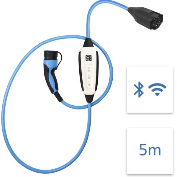 Cabo de Carregamento WLAN + Bluetooth p/ Veículos Elétricos Tipo 2 / 22kW / 32A / 5m - NRGKICK