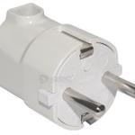 Ficha Alimentação Macho T/ Shuck ABS Lateral 16A 250V (Branco) - GSC