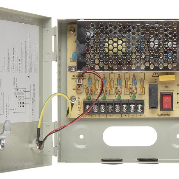 Caixa Segurança / Fonte Alimentação Comutada 12VDC 40W 3,3A (4 Saídas)