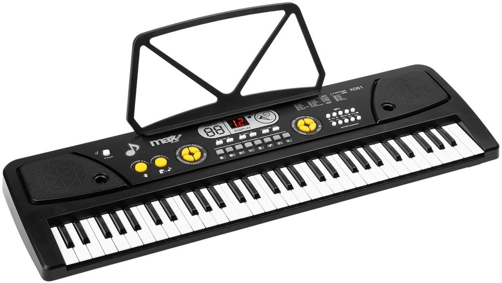 Teclado Eletrónico 61 Teclas a Bateria c/ Microfone (KD61) - MAX