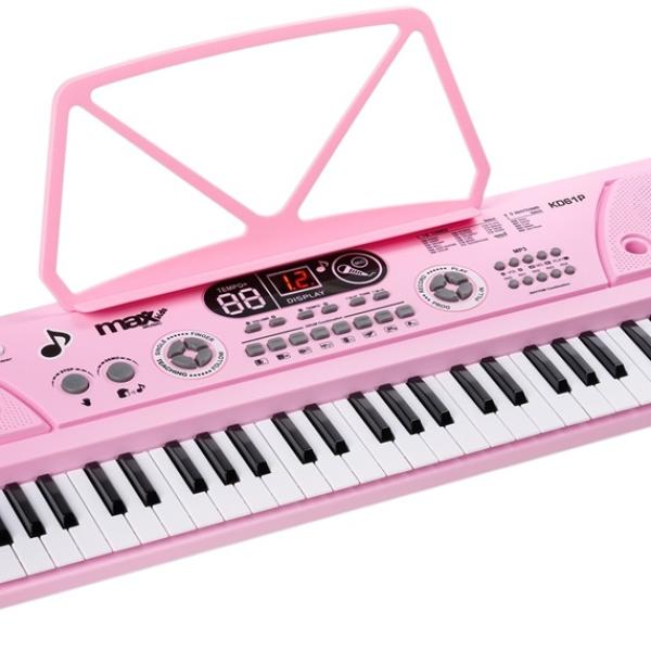 Teclado Eletrónico 61 Teclas a Bateria c/ Microfone (KD61P) - MAX