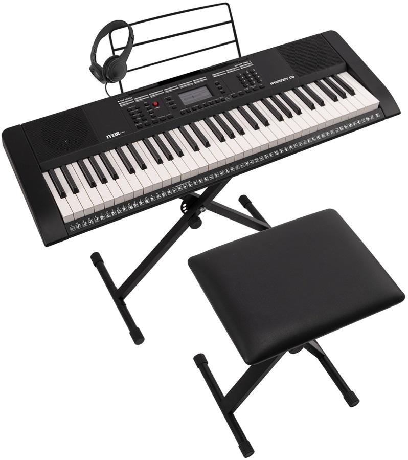 Kit Premium Teclado Eletrónico 61 Teclas + Acessórios (Rhapsody61M) - MAX