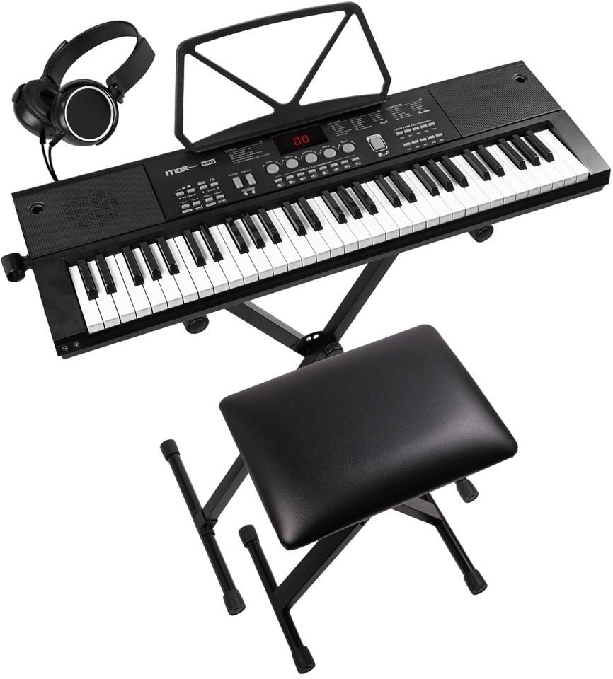 Kit Premium Teclado Eletrónico 61 Teclas + Acessórios (KB15SET) - MAX