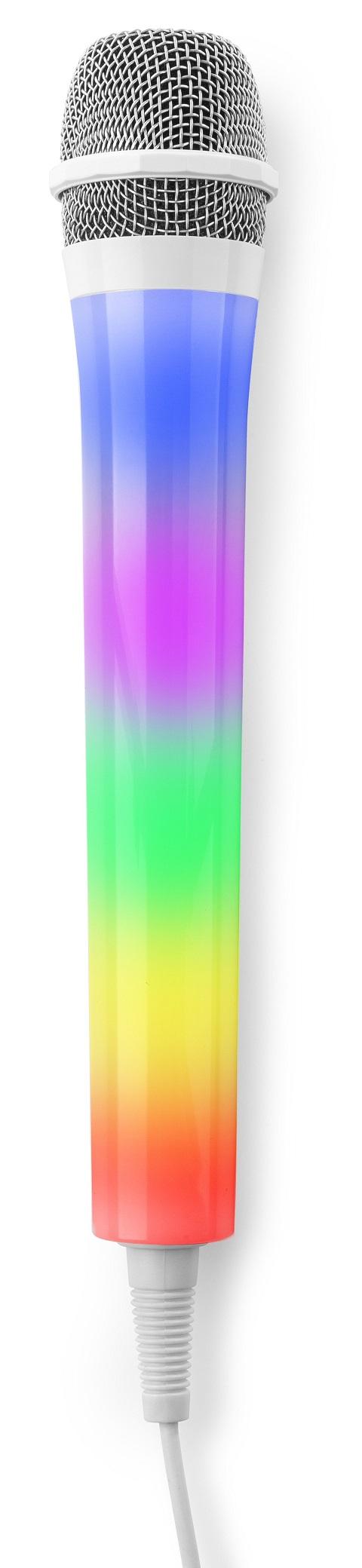 Microfone Karaoke c/ Iluminação LED RGB (KMD55W) Branco - FENTON