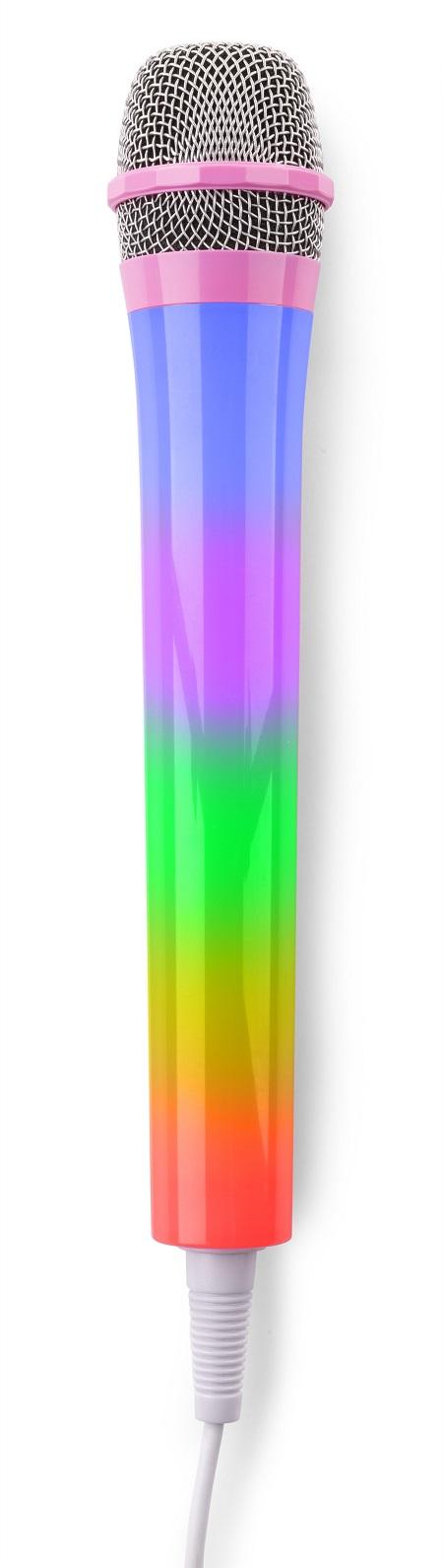 Microfone Karaoke c/ Iluminação LED RGB (Rosa) - FENTON KMD55