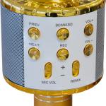 Microfone KMI5G Bluetooth c/ Altifalante e LEDs (Dourado) - MAX