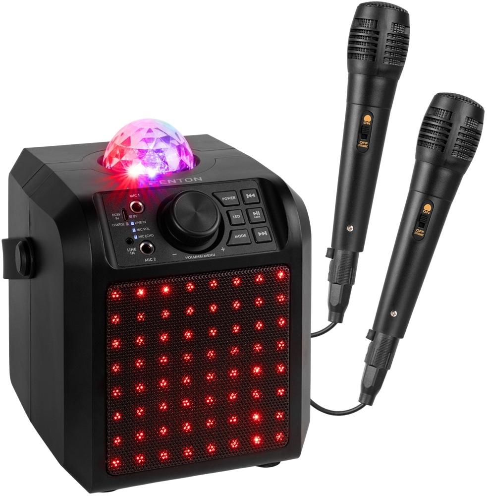 Coluna Karaoke Bluetooth c/ LED Jelly Ball e 2 Microfones (KAR55B) - FENTON