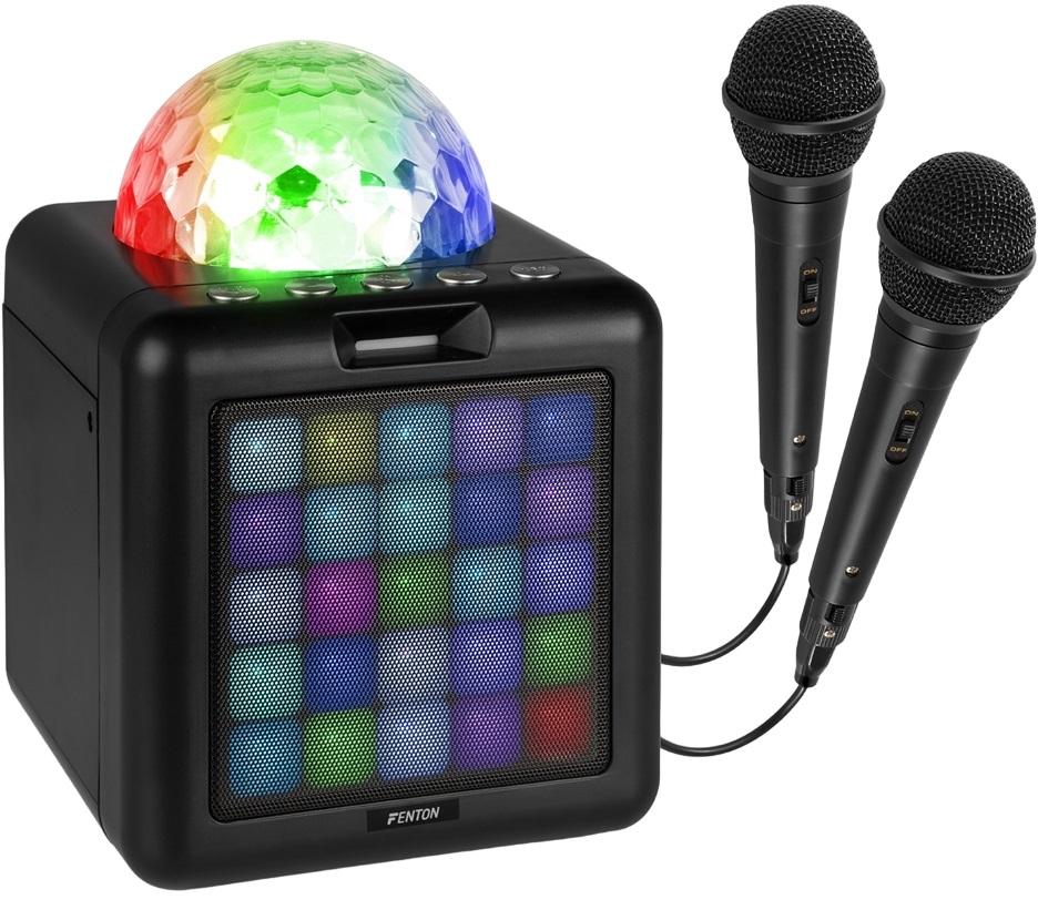Coluna Karaoke Bluetooth c/ Luzes LED e 2 Microfones (KAR15P) - FENTON