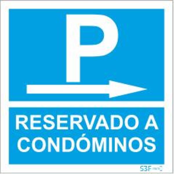Sinal de Condomínio - Fotoluminescente 2F. fiz. (90º com a Parede) 400x400mm
