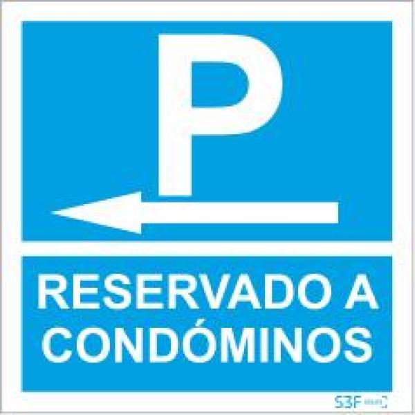 Sinal de Condomínio - Fotoluminescente 2F. (45º com a Parede) 400x400mm
