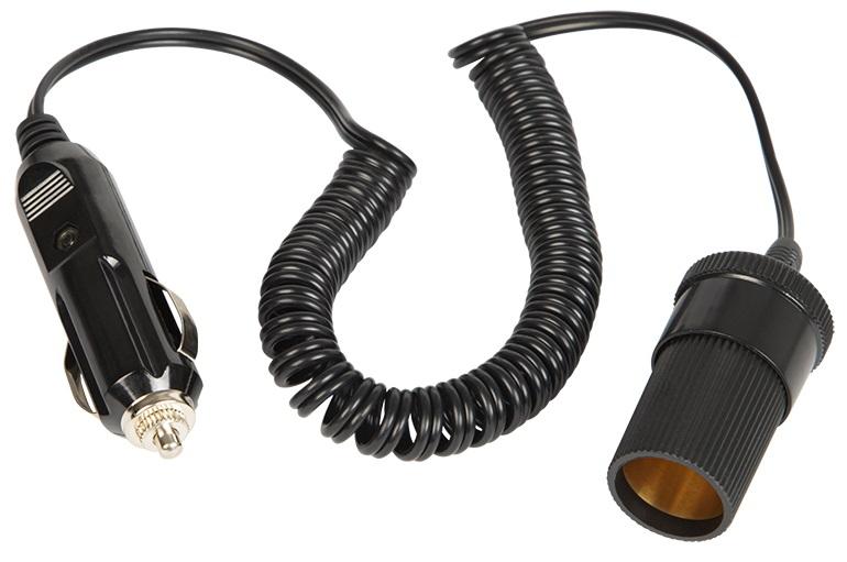 Cabo Extensão Espiral Ficha Isqueiro Macho - Ficha Isqueiro Femea (70cm - 2,1 mts)