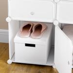 Armário Modular de Plástico Armário Modular com 6 Cubos Organizador de Roupas Sapatos Brinquedos 75x37x73cm Branco