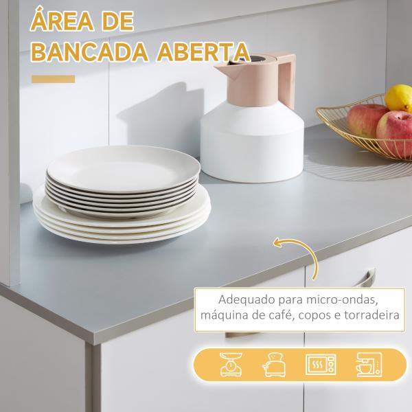 Armário de Cozinha com Prateleira Ajustável para Microondas 101x39x180 cm Branco