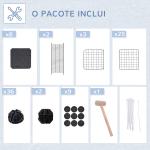 Recinto para Animais de Estimação de 3 Níveis com Rampas e Desenho Personalizável 70x70x105 cm Preto