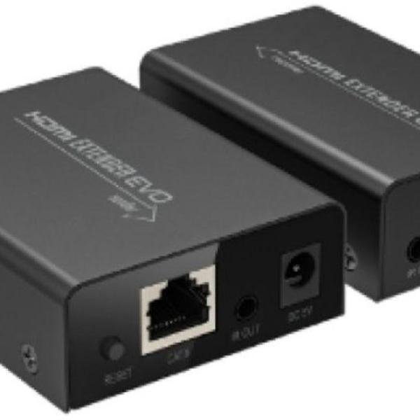 Extensor HDMI via UTP RJ45 até 55 mts PoC (CAT 5E/6) c/ Repetidor Controlo Remoto IR