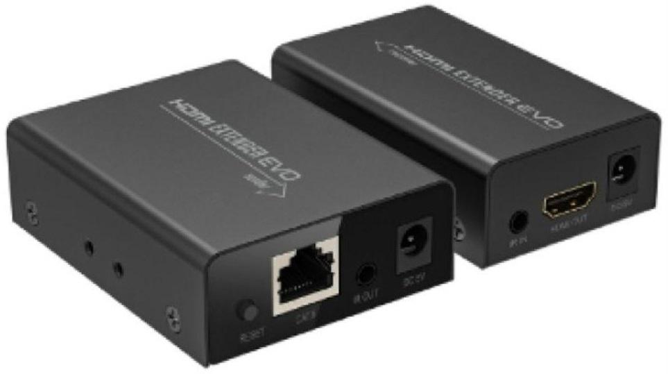 Extensor HDMI via UTP RJ45 até 55 mts PoC (CAT 5E/6) c/ Repetidor Controlo Remoto IR
