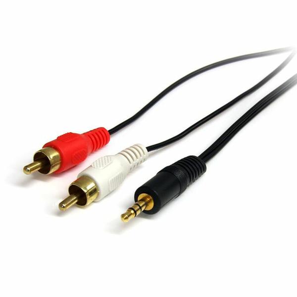 Cabo Áudio Jack (3,5 mm) para 2 RCA Startech MU3MMRCA Preto