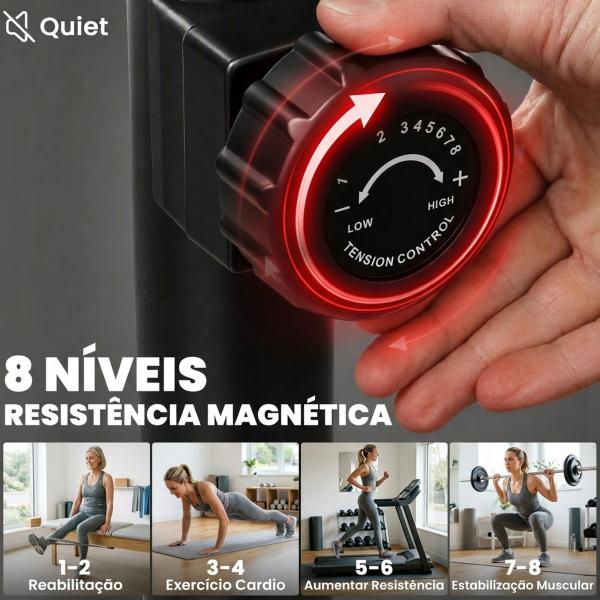 Bicicleta Estática com 8 Níveis de Resistência Magnética Sensor de Frequência Assento Ajustável Ecrã LCD 88x50,5x131,5 cm Preto
