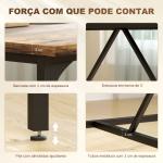 Mesa de Refeição Retangular para 6 - 8 Pessoas Mesa de Cozinha Industrial com Pés de Metal 180x80x75,5 cm Castanho Rústico