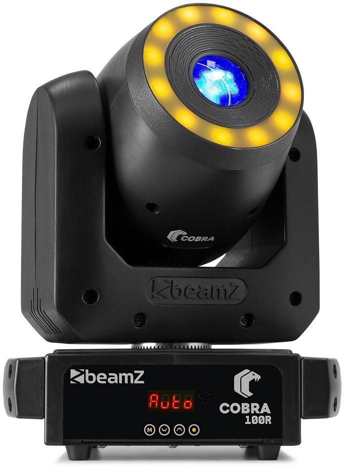 Moving Head LED Cobra 100R SPOT 100W + Anel RGB (Preto) - beamZ
