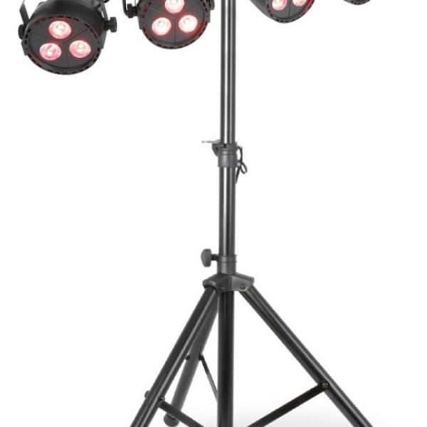 Barra LEDs Portátil c/ 4 Projectores LED 3x 4 - EM - 1 RGBW + Tripé - MAX
