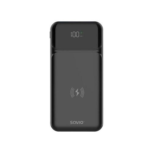 POWERBANK SAVIO BA-09 10000MAH QI CHARGING BLACK