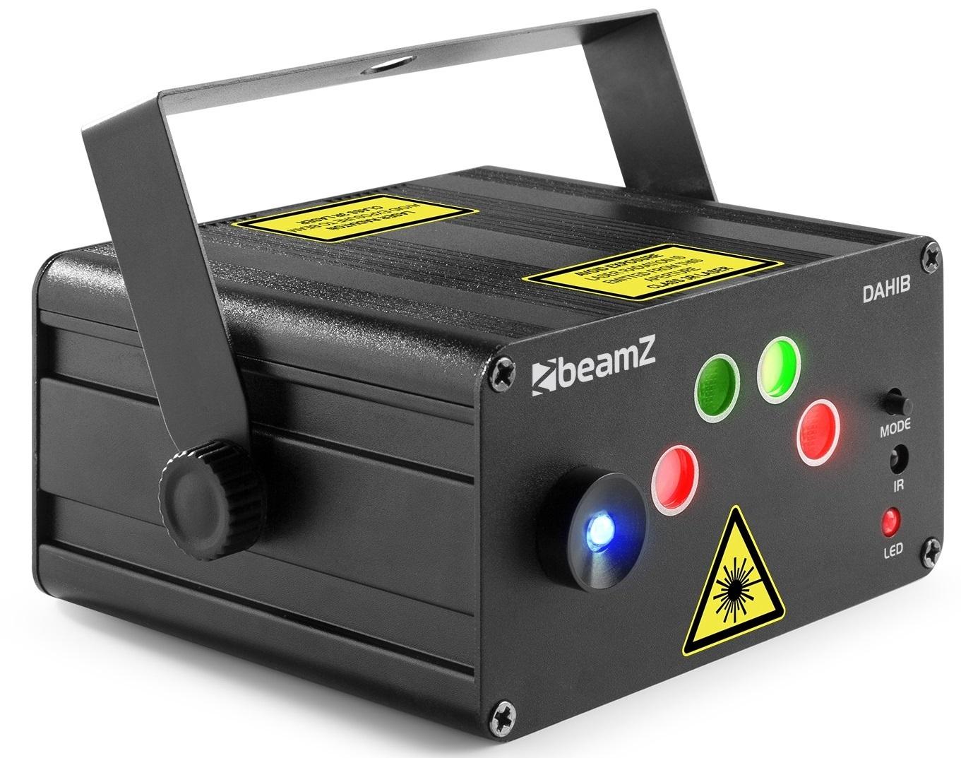 Laser Duplo 100/50mW Vermelho e Verde + LED Azul c/ Comando (DAHIB DOUBLE) - beamZ