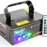 Laser Duplo Vermelho/Verde 225/80mW DMX c/ LED Azul 3W + Comando (SURTUR II) - beamZ
