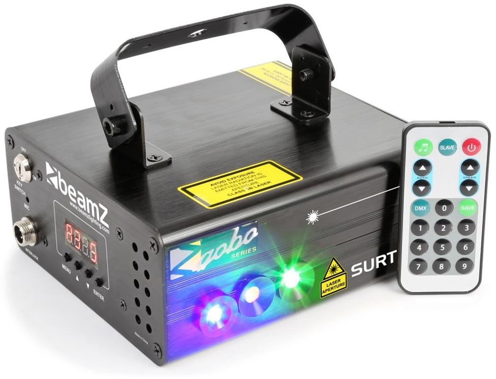Laser Duplo Vermelho/Verde 225/80mW DMX c/ LED Azul 3W + Comando (SURTUR II) - beamZ