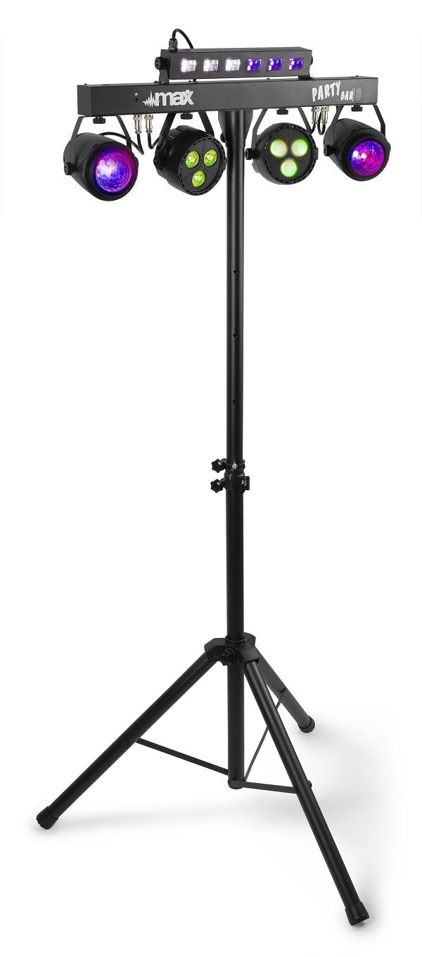 Barra LED´s Portátil DMX c/ 2 Projetores Jelly Moon, 2 Projectores PAR, Strobe UV (PARTYBAR10) - MAX