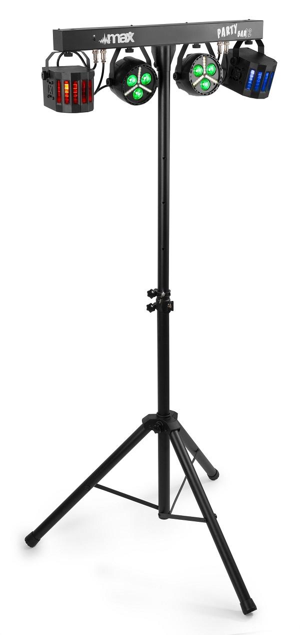 Barra LED´s Portátil DMX c/ 2 Projetores PAR Strobe + 2 Projectores Derby RGBW - MAX