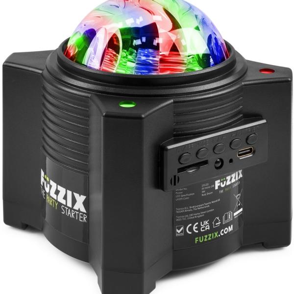 Coluna Bluetooth c/ Efeitos Aurora Galactic LED 4x 2W RGBW - FUZZIX