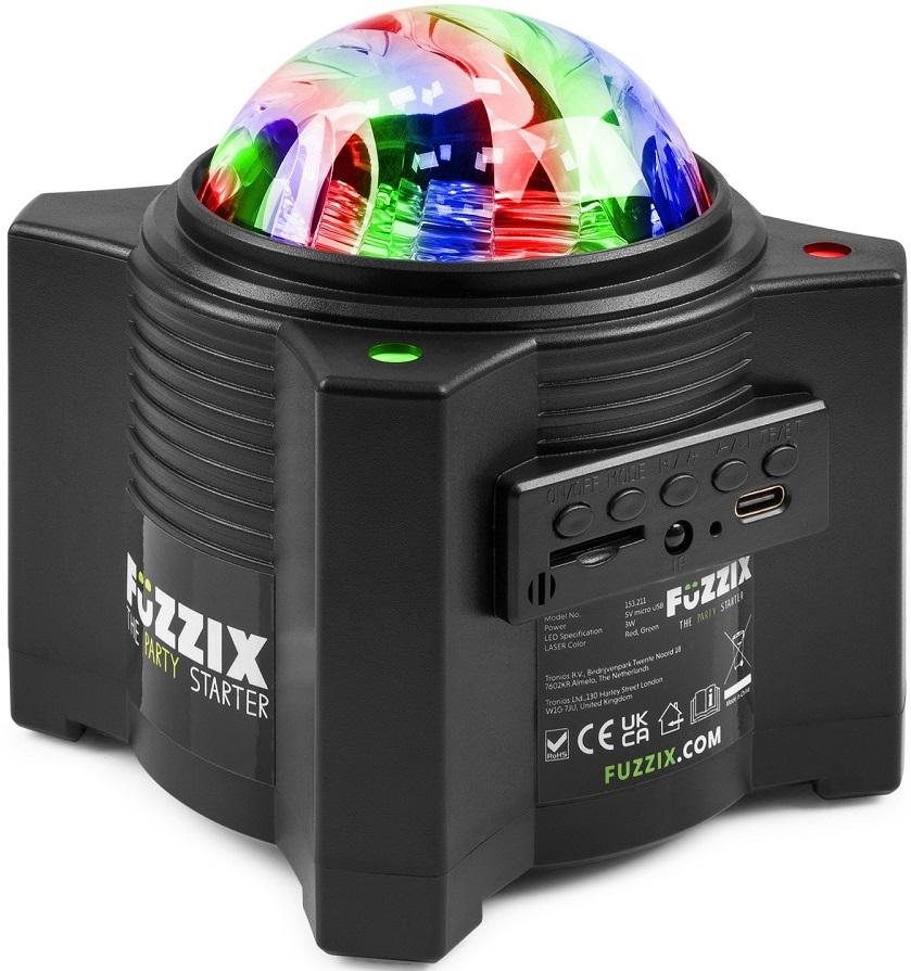 Coluna Bluetooth c/ Efeitos Aurora Galactic LED 4x 2W RGBW - FUZZIX