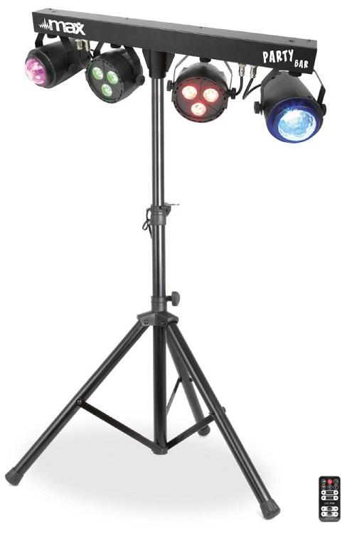 Barra Portátil 4 EM 1 c/ 2 Focos PAR 3x LEDs RGBW e 2 Projectores Efeitos Jellymoon - MAX