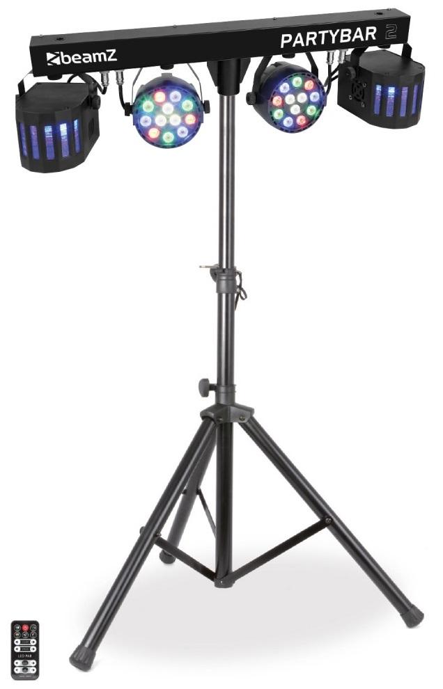 Barra Portátil 4 - EM - 1 c/ 2 Focos PAR 12x LEDs RGBW e 2 Projectores Derby (Partybar2) - beamZ