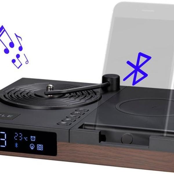 Relógio/Despertador c/ Coluna Bluetooth e Carregamento s/ Fios - KIENZLE