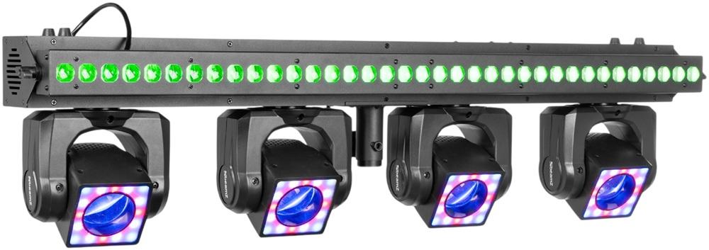 Barra Profissional 36 LEDs c/ 4 Moving Head´s 4 LEDs 40W UV (SHOWBAR GO VIBE) - beamZ