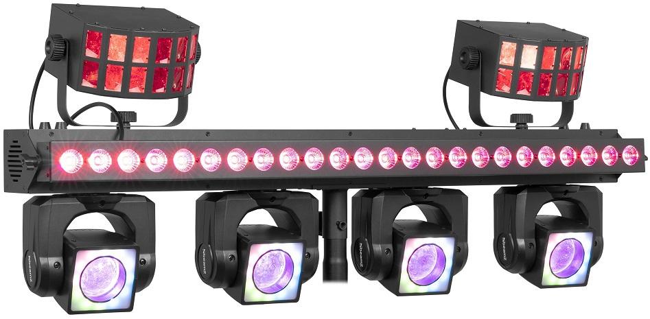 Barra Profissional 24 LEDs c/ 4 Moving Head´s + 2 Efeitos Derby (SHOWBAR GO ULTRA) - beamZ