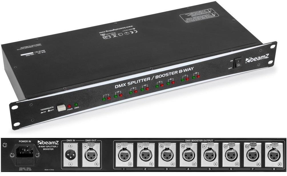 Splitter / Booster Controlador DMX 8 Vias - beamZ