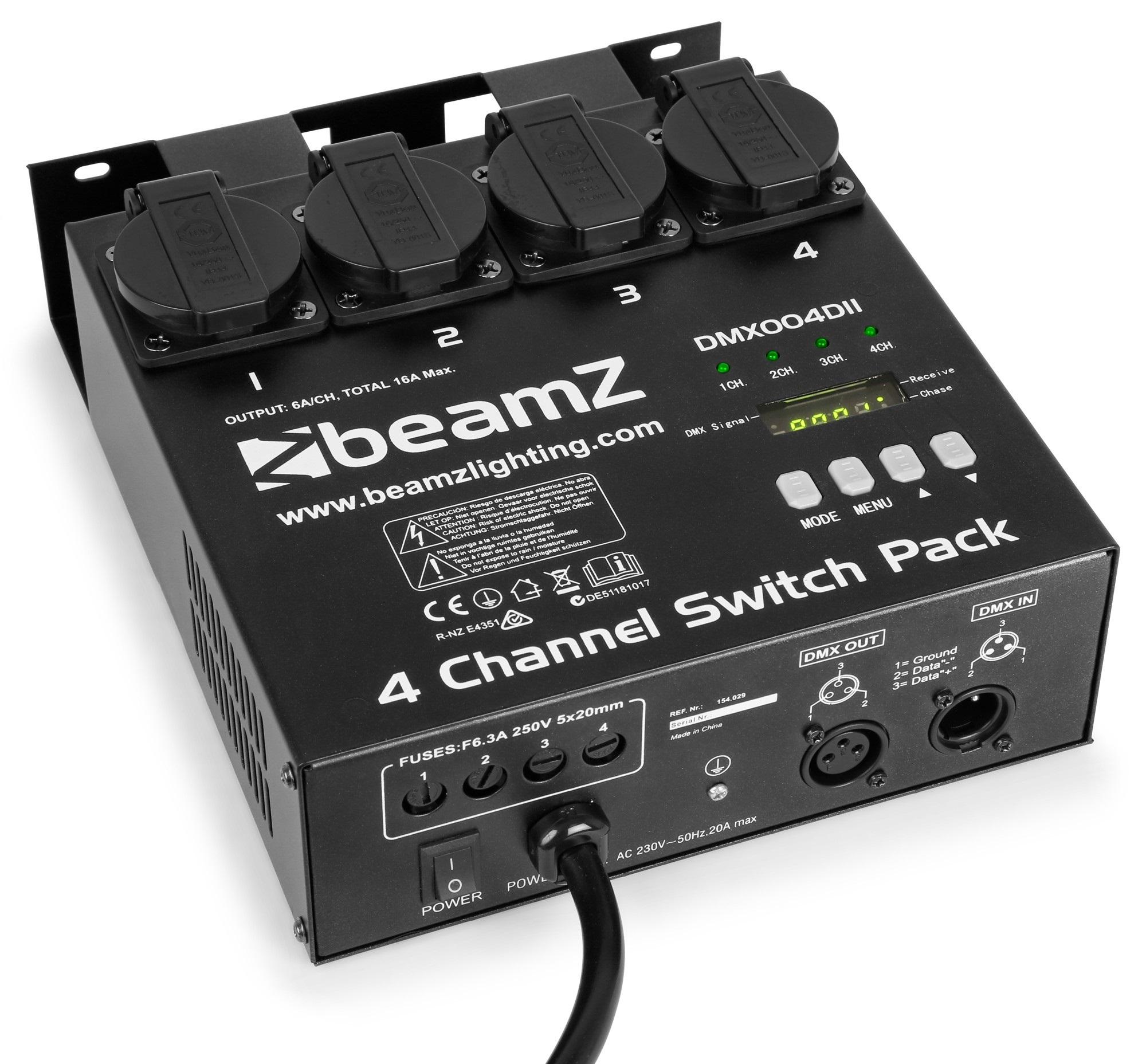 Sequenciador DMX DMX512 com 4 Canais (5A Canal) - beamZ