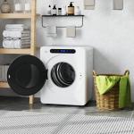 Máquina de Secar 3 KG 1000W Função Antirrugas Função Esterilizar Temporizador Ecrã LED Tátil Tambor Aço Inoxidável 49x43x61 cm Branco