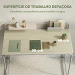 Secretária Moderna com Prateleira e Estrutura Metálica Fácil Montagem 98x48x88,5 cm Carvalho