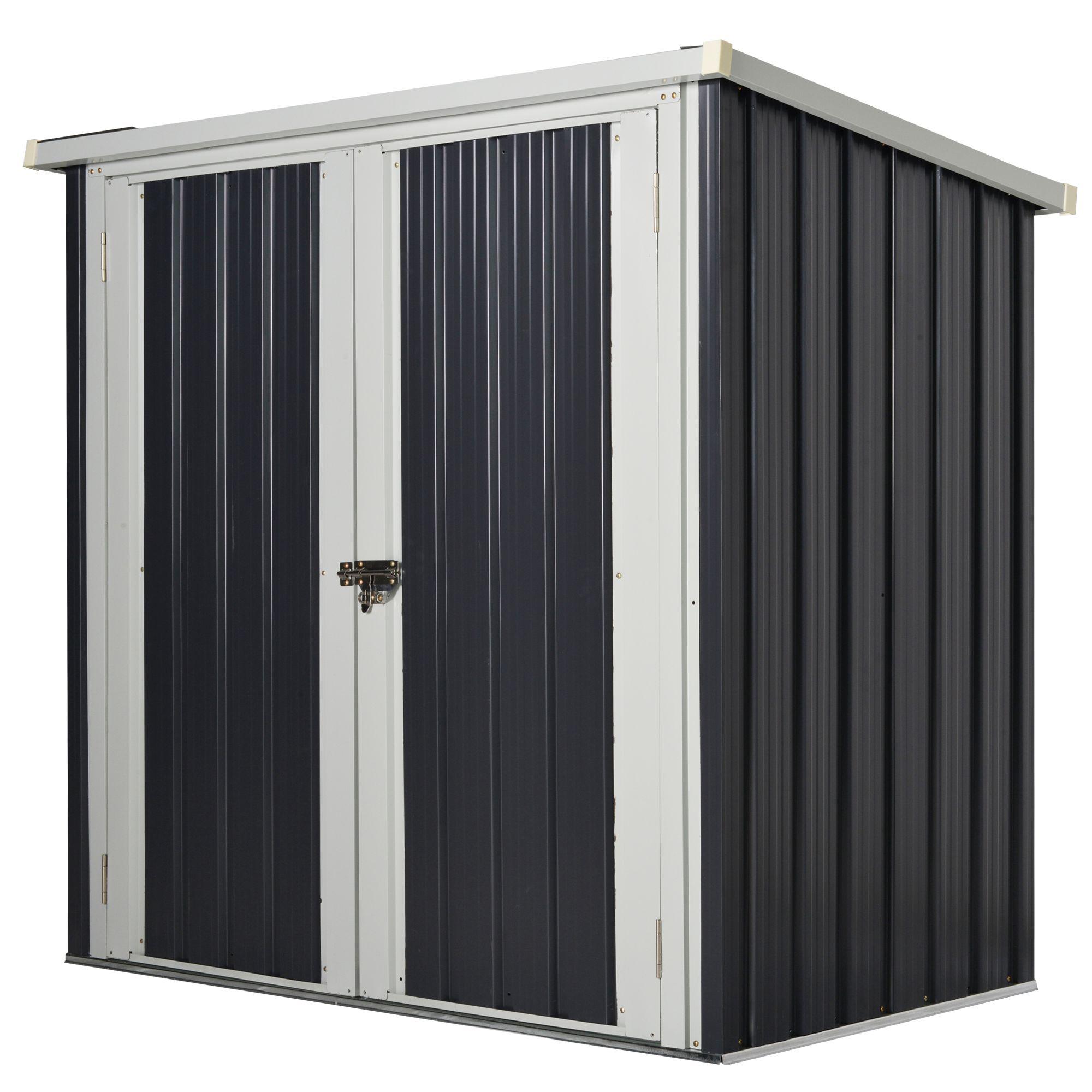 Abrigo de Jardim 1,26 m² de Aço Galvanizado com 2 Portas para Armazenamento de Ferramentas 147x86x134 cm Preto