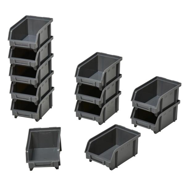 Organizador de Ferragens para Parede com 30 Caixas de 2 Tamanhos Diferentes 37,5x18x63 cm Vermelho e Cinza