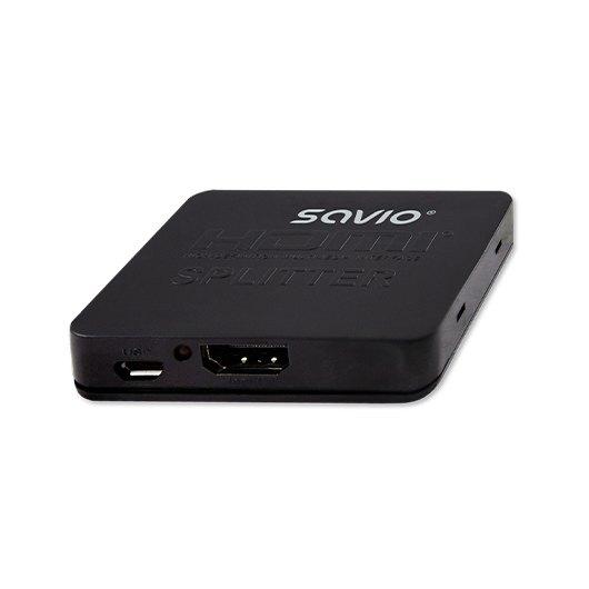 SPLITTER 1X2 HDMI 4K 3D SAVIO CL - 93 NEGRO