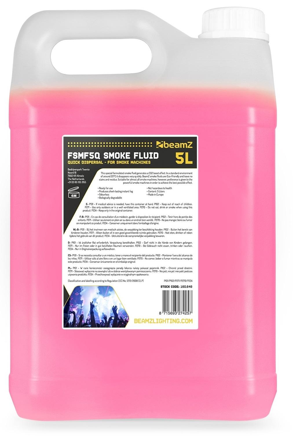 Liquido p/ Máquinas de Fumo Dispersão Rápida Efeito CO2 (5L) - beamZ