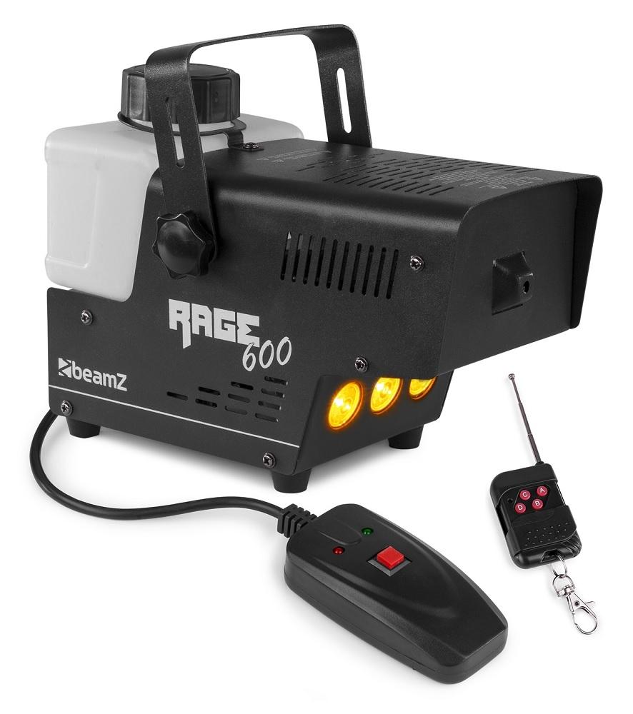 Máquina de Fumos 600W c/ Efeito Fogo em LED + Comando s/ Fios (RAGE 600LED) - beamZ