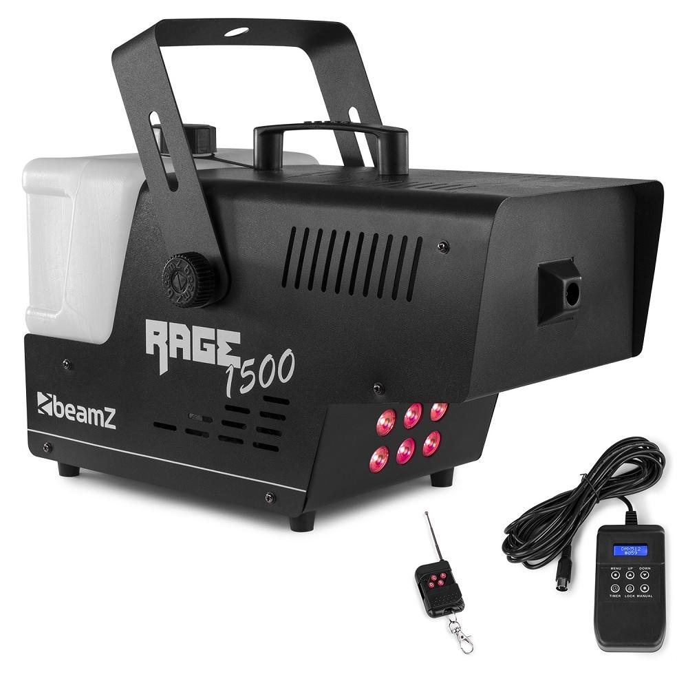 Máquina de Fumos 1500W DMX c/ 6 LEDs RGB e Controlador Temporizado (RAGE 1500LED) - beamZ