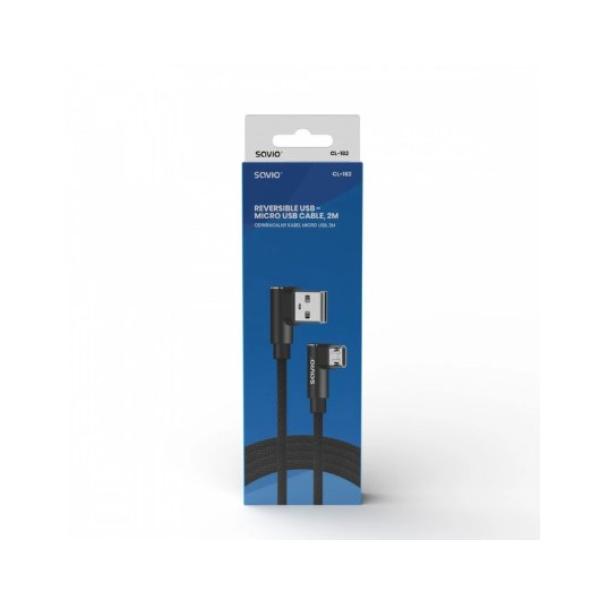 CABLE REVERSIBLE USB SAVIO MICRO A USB - A 1M CL - 161